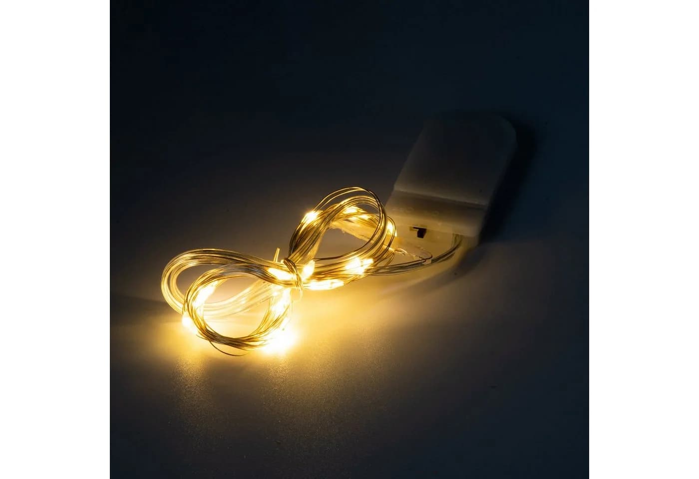 CEPEWA LED Lichterkette Warmweiß Silber Batterie Timer