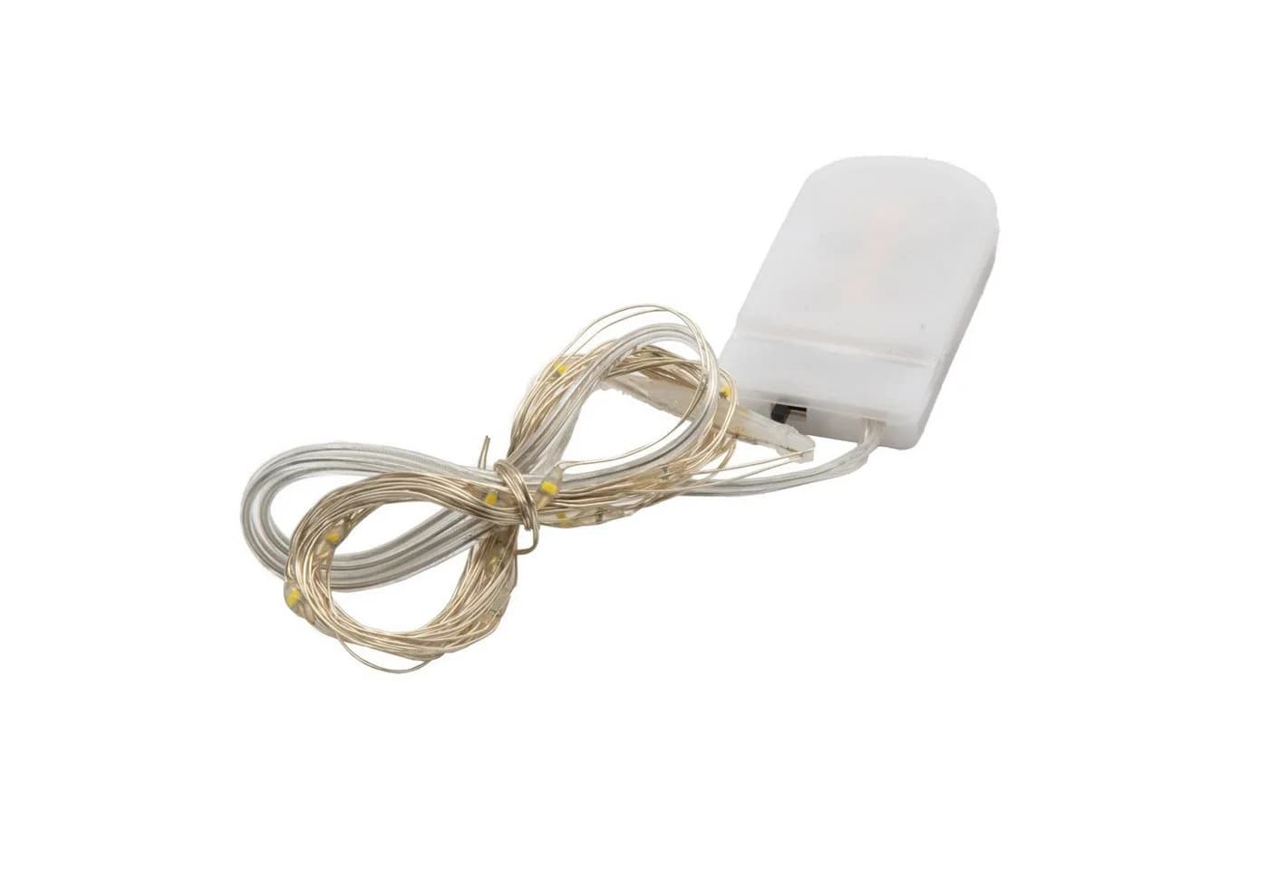 CEPEWA LED Lichterkette Warmweiß Silber Batterie Timer - Bild 2