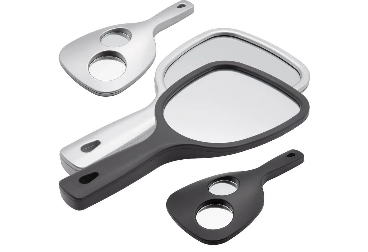 Osma Kosmetikspiegel Handspiegel mit Vergrößerung Silber/Schwarz - Bild 2