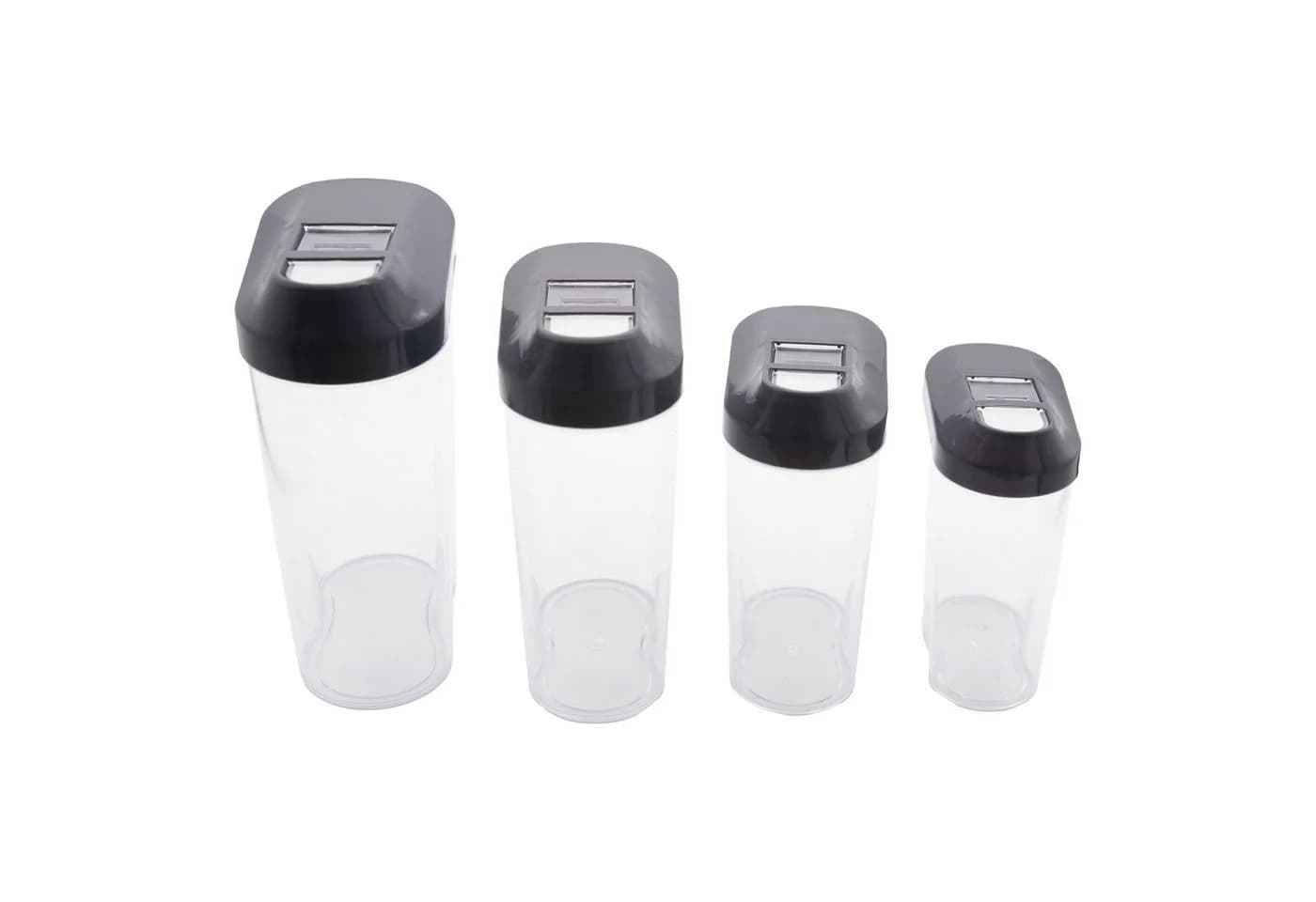 TSB Werk Vorratsdosen-Set 4-tlg. Transparent/Dunkelgrau