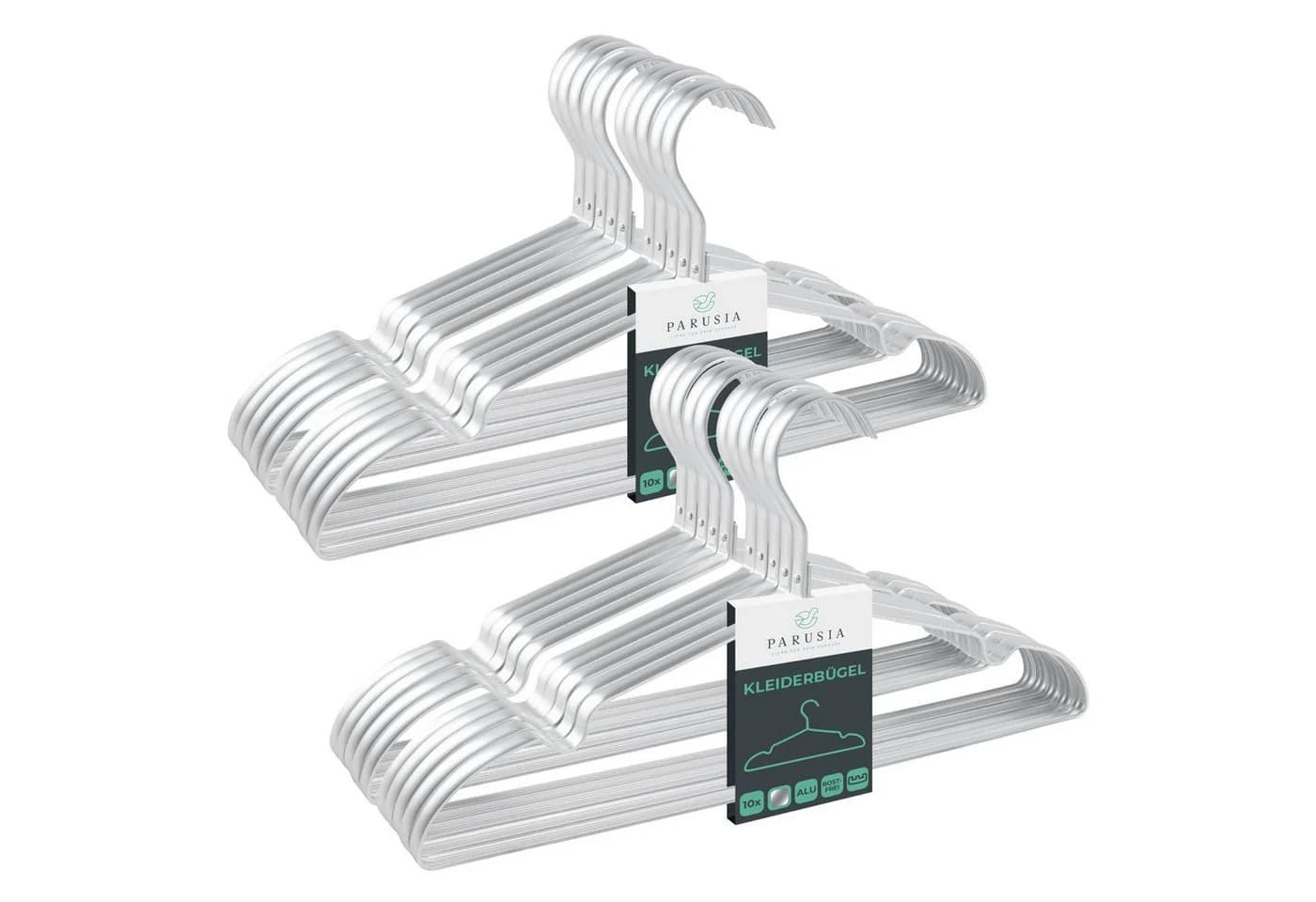 Parusia Kleiderbügel 42 cm Silber Aluminium 20-tlg - Bild 2