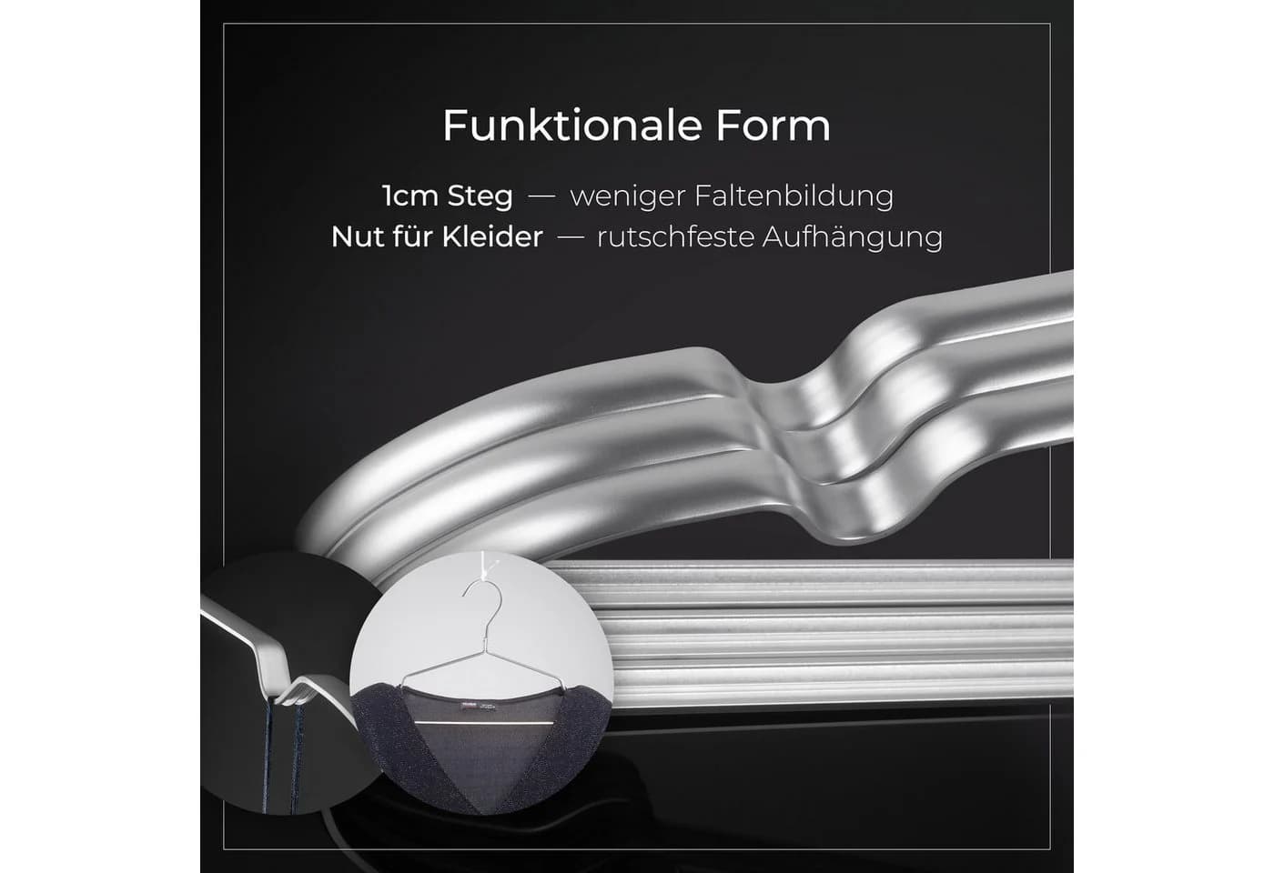 Parusia Kleiderbügel 42 cm Silber Aluminium 20-tlg - Bild 4