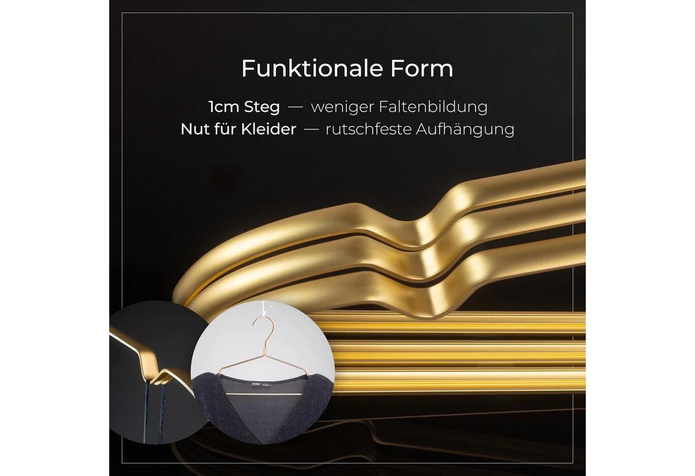 Parusia Kleiderbügel 42cm Gold Aluminium 40-tlg - Bild 4