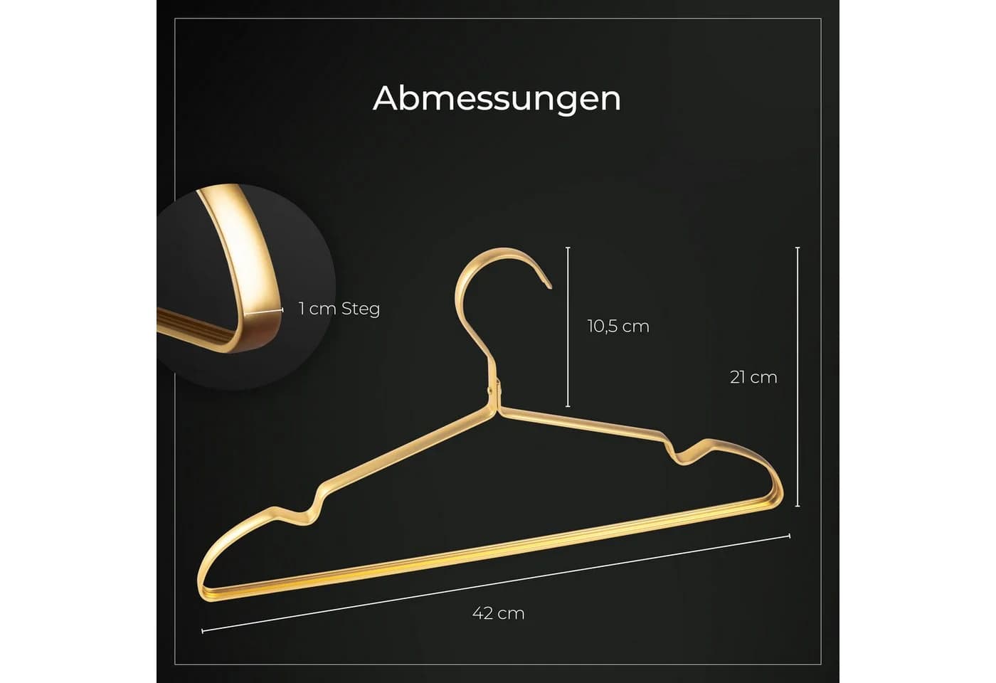 Parusia Kleiderbügel 42cm Gold Aluminium 40-tlg - Bild 5