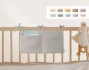 Artee Bettnestchen Babybett Organizer Taschen Aufbewahrung aus Musselin Grau Bild 2