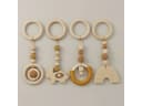 Artee Spielbogen Anhänger Set 4-tlg. Holz & Silikon Braun Bild 2