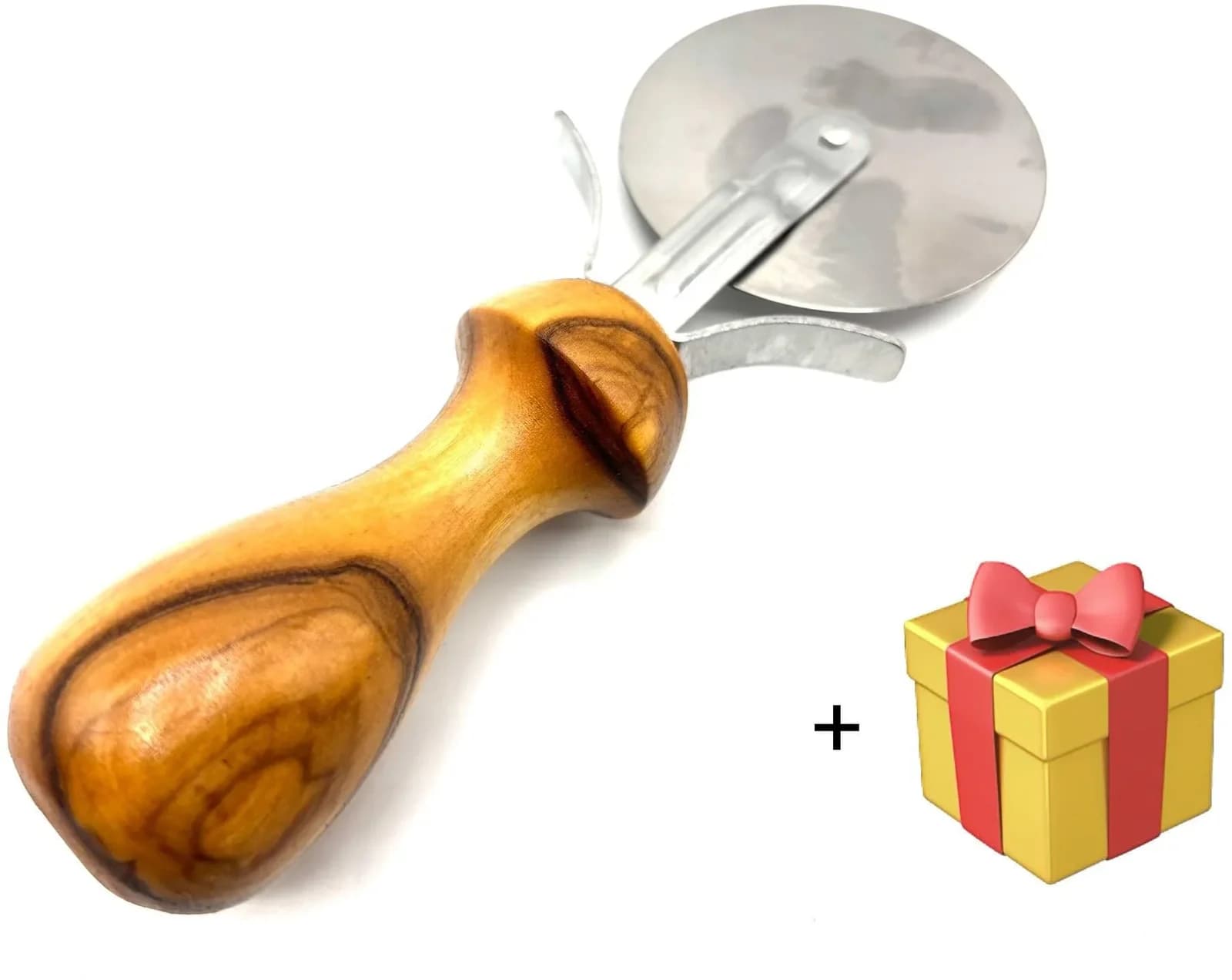 Baur Pizzaschneider mit Olivenholzgriff Edelstahl 18/10