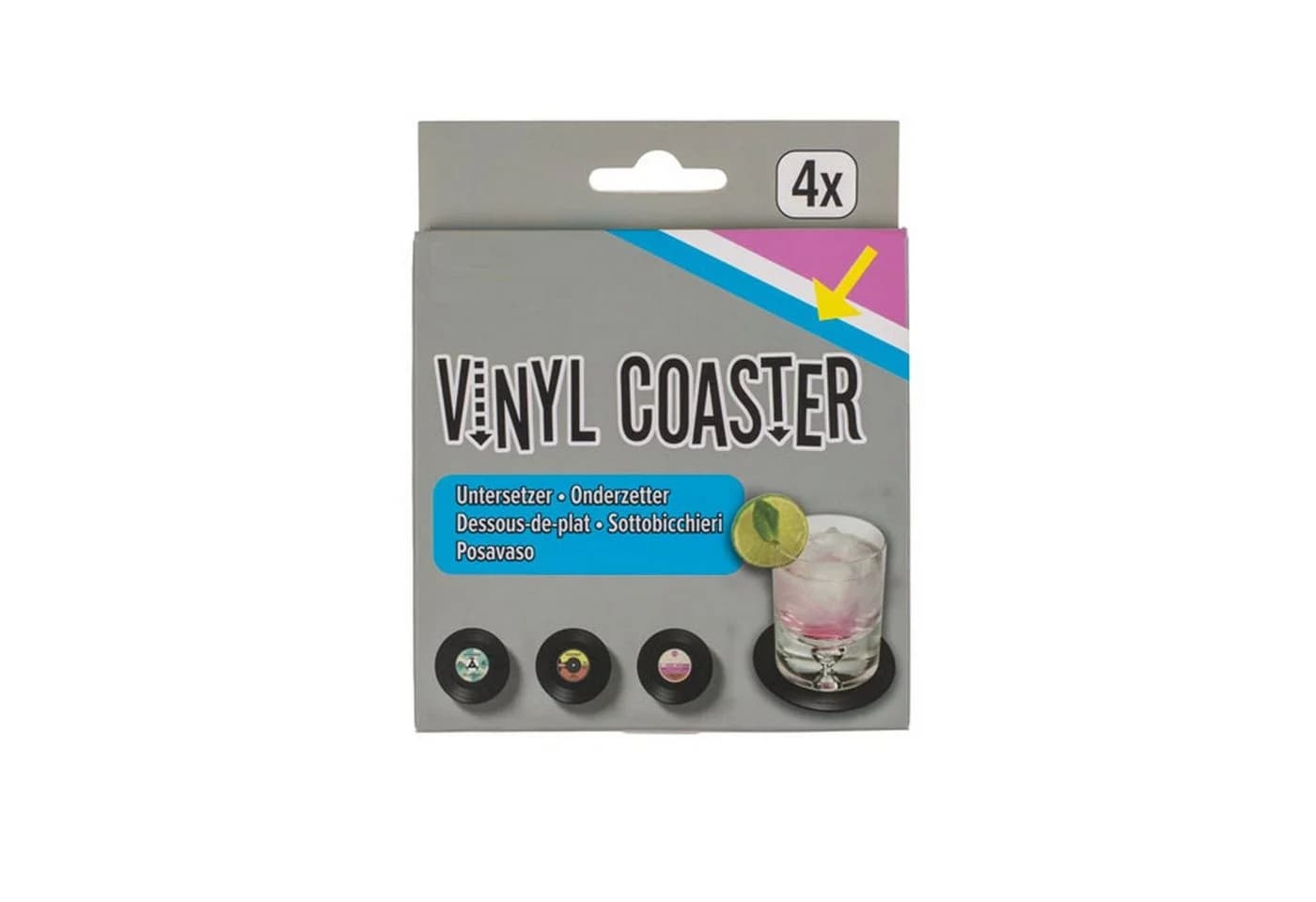 HAC24 Glasuntersetzer Set 8-tlg. Vinyl Schallplatten Schwarz Ø 11 cm - Bild 3