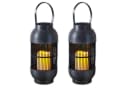 HAC24 Solarlaterne LED Braun Wetterfest mit flackerndem Kerzenschein Bild 2