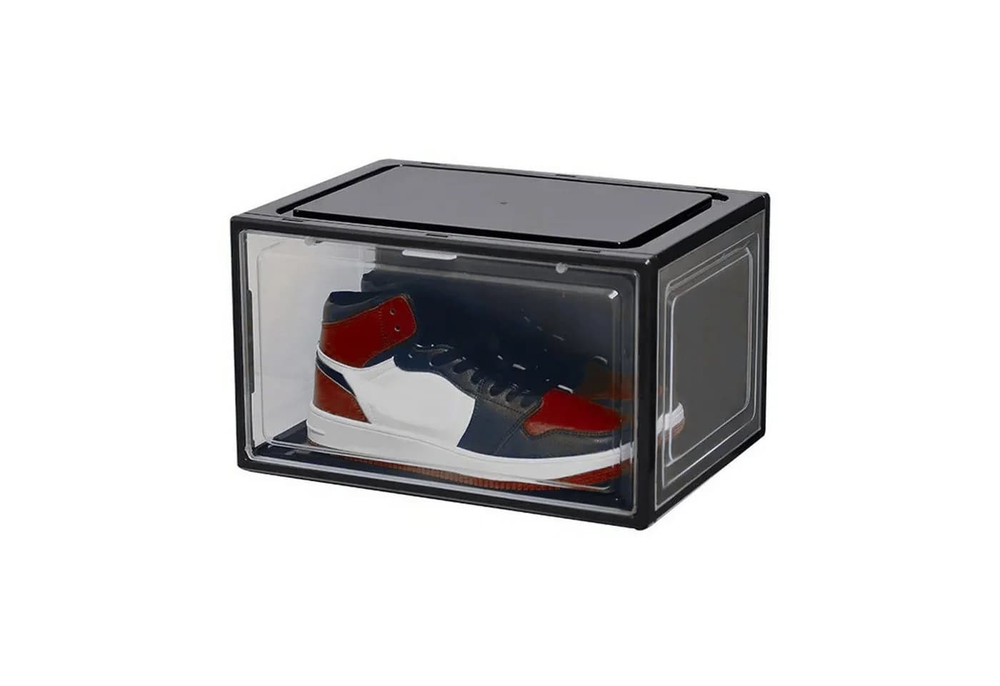 HAC24 Schuhbox Stapelbar Set 12 St Transparent Schwarz Kunststoff - Bild 2