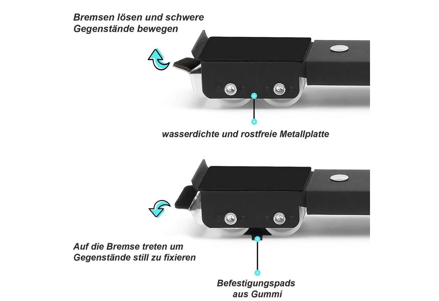 VOSSBACH Waschmaschinenuntergestell Schwarz 2er-Set mit Rollen - Bild 4