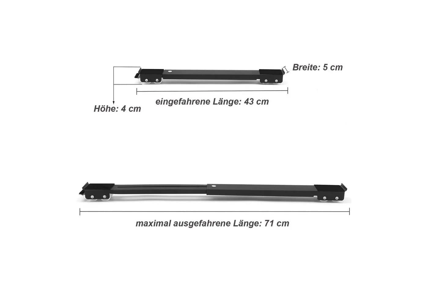 VOSSBACH Waschmaschinenuntergestell Schwarz 2er-Set mit Rollen - Bild 5