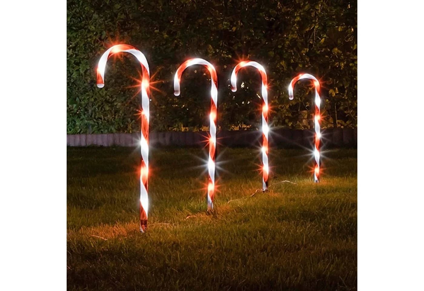 HAC24 LED-Lichterkette Zuckerstange Weihnachtsdeko mit Timerfunktion