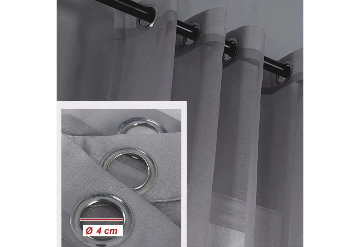 HAC24 Vorhang Deko Gardine Transparent Polyester Ösen