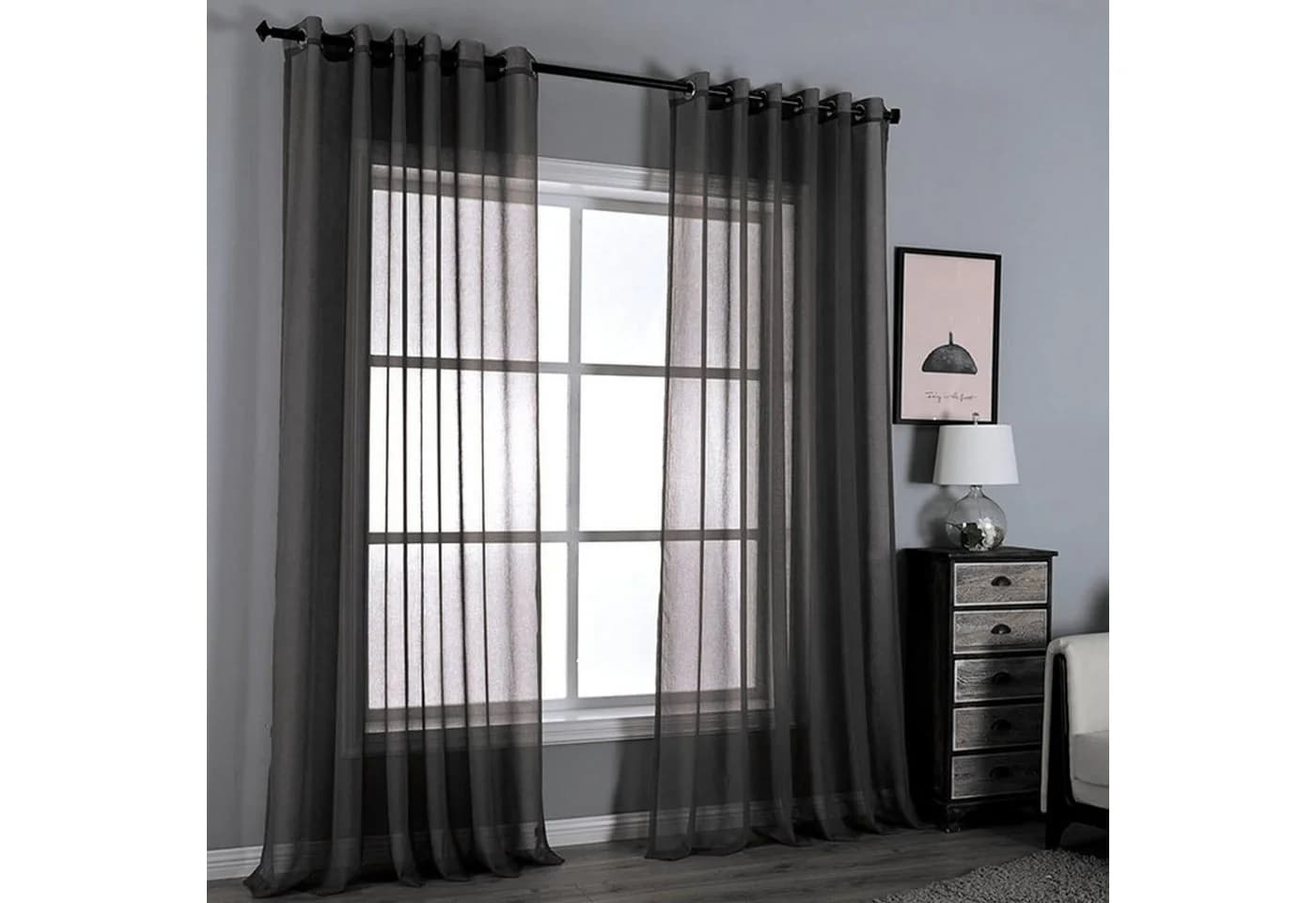 HAC24 Vorhang Deko Gardine Transparent Polyester Ösen - Bild 2