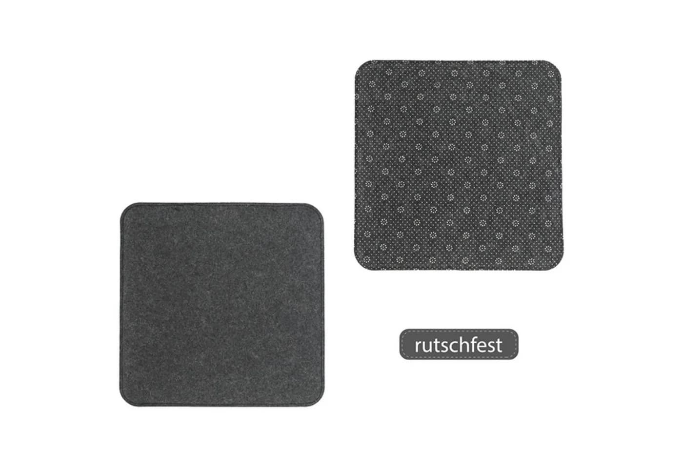 VOSSBACH Sitzkissen Grau Filz 35x35 cm mit Antirutschnoppen