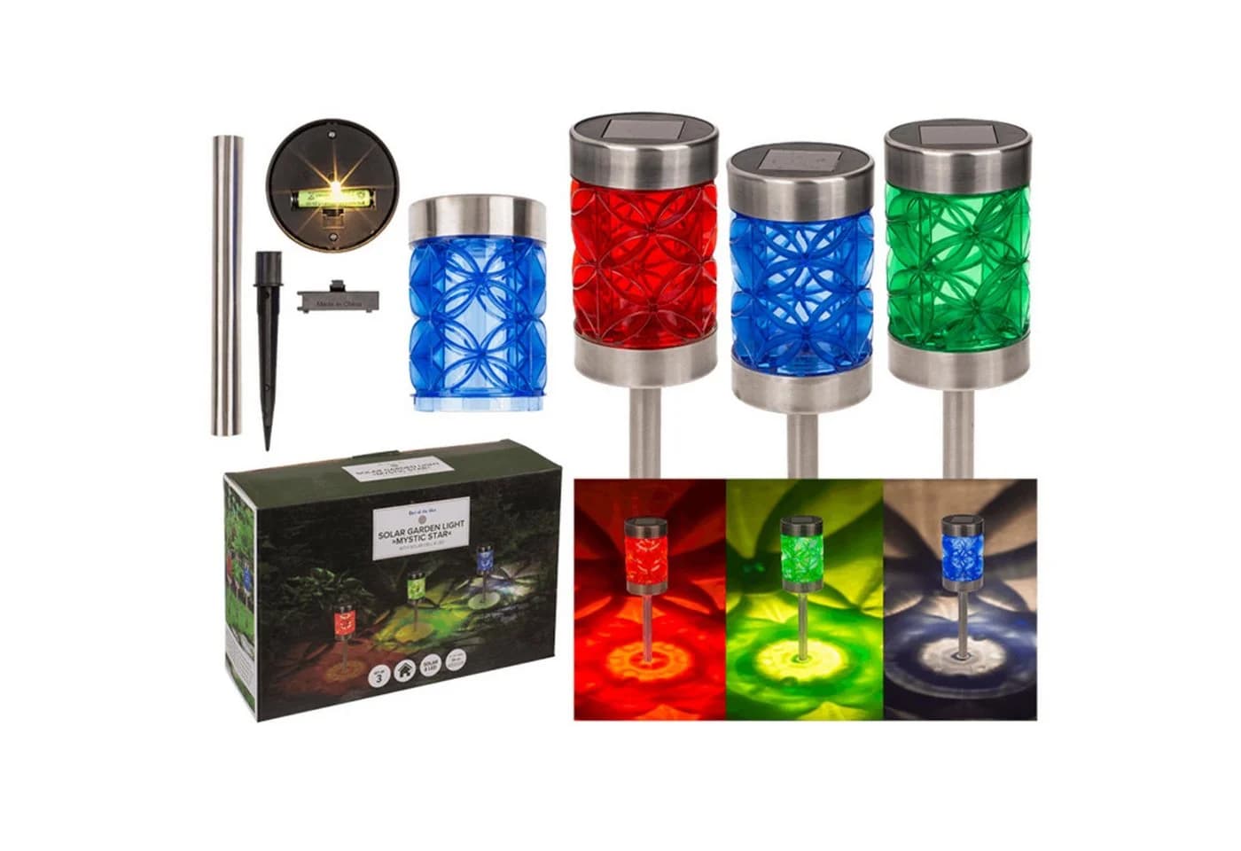HAC24 LED Solarleuchte Garten Mystic Star Warmweiß mit Erdspieß - Bild 5
