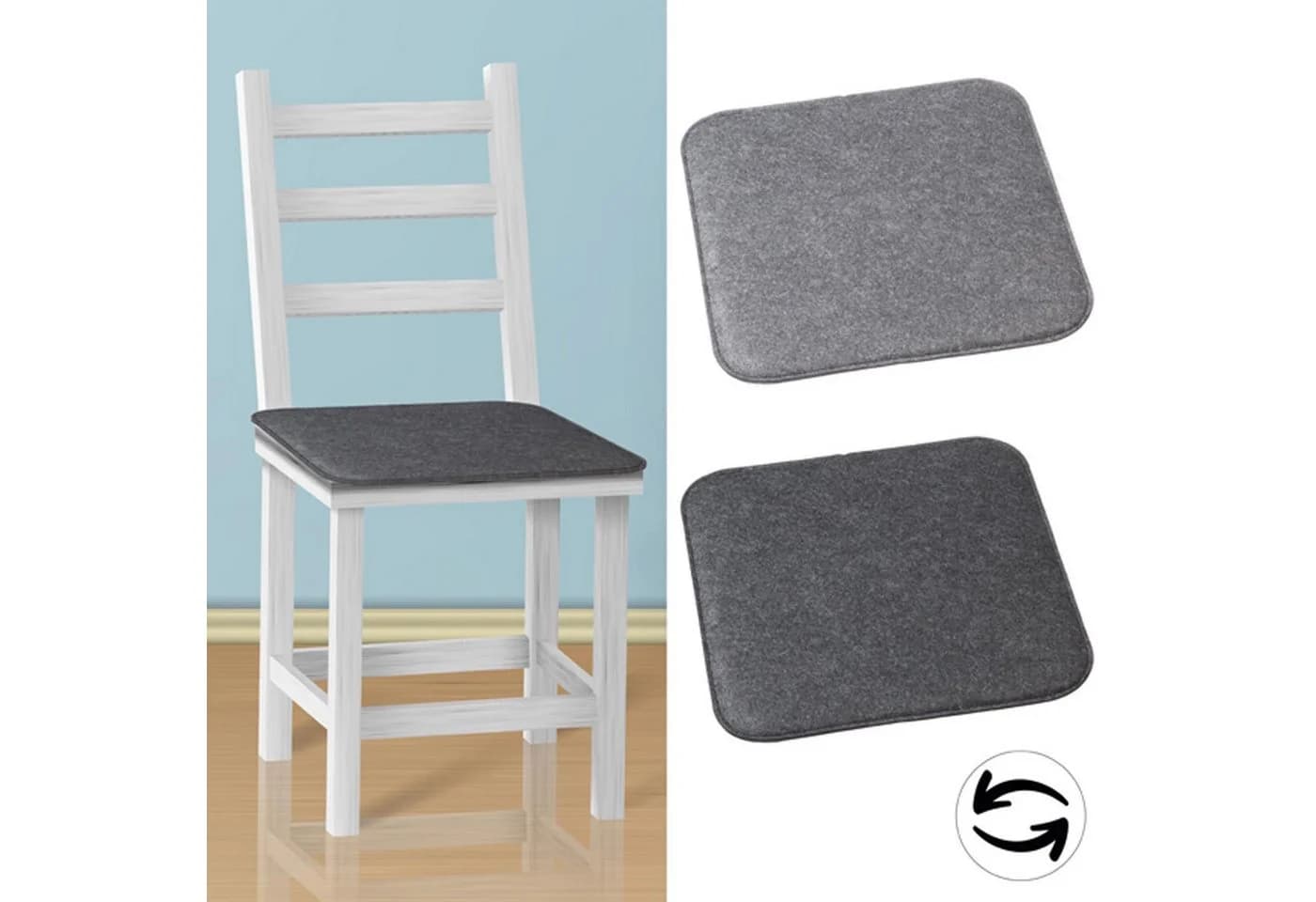 VOSSBACH Sitzkissen Set 35x35 cm Filz mit Antirutsch - Bild 3