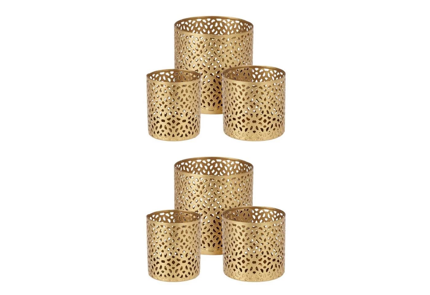 HAC24 Teelichthalter Metall Orientalisch Gold Ø 5/6,5/8,5 cm - Bild 2