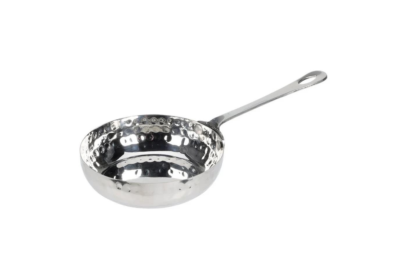HAC24 Servierpfanne Edelstahl Mini Pfanne Gehämmert mit Stiel ø 11 cm