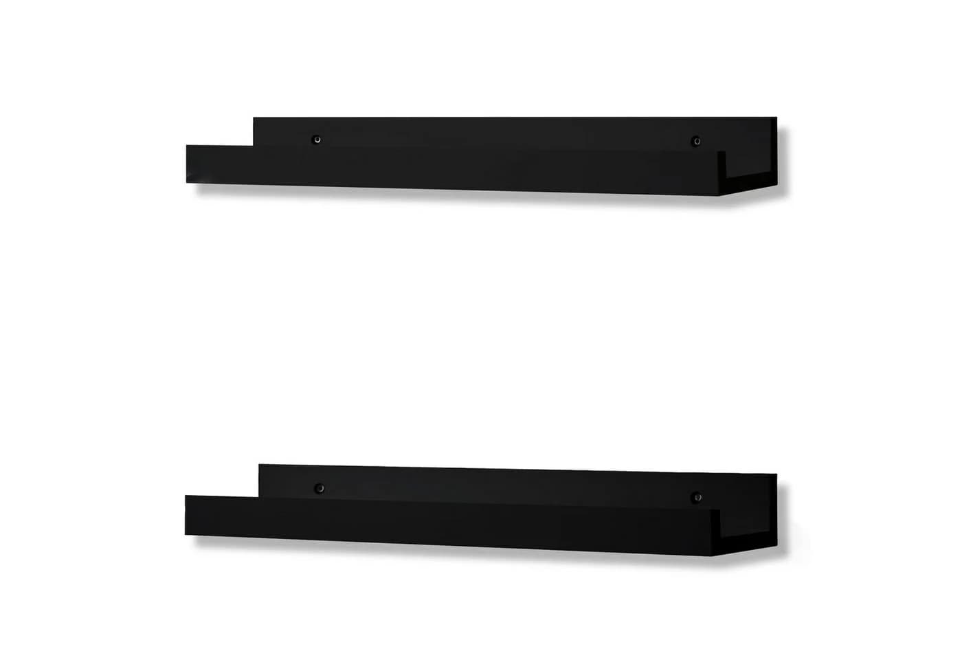 Coradoma Deko-Wandregal 2er Set Holz Schwarz Modern - Bild 2