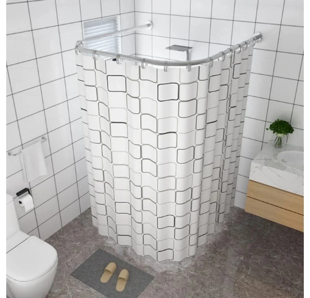 Coradoma Duschvorhangstange U/L-Form 90-130cm Winkelstange