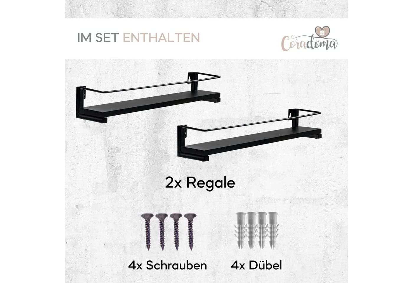 Coradoma Gewürzregal 2er Set für Gewürzgläser Küchen Organizer