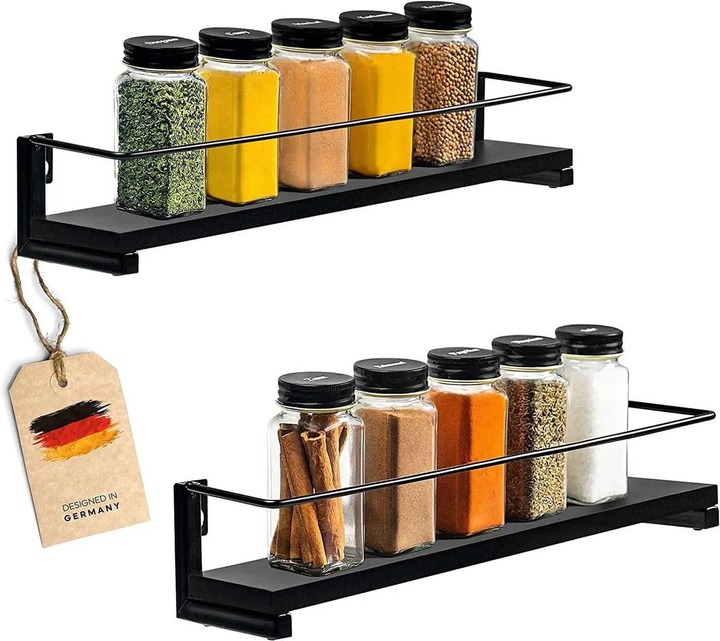 Coradoma Gewürzregal 2er Set für Gewürzgläser Küchen Organizer - Bild 2