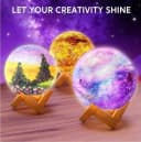 Coradoma 3D Mondlampe zum Bemalen mit Holzsockel und Farben Bild 3