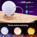 Coradoma 3D Mondlampe zum Bemalen mit Holzsockel und Farben Bild 4