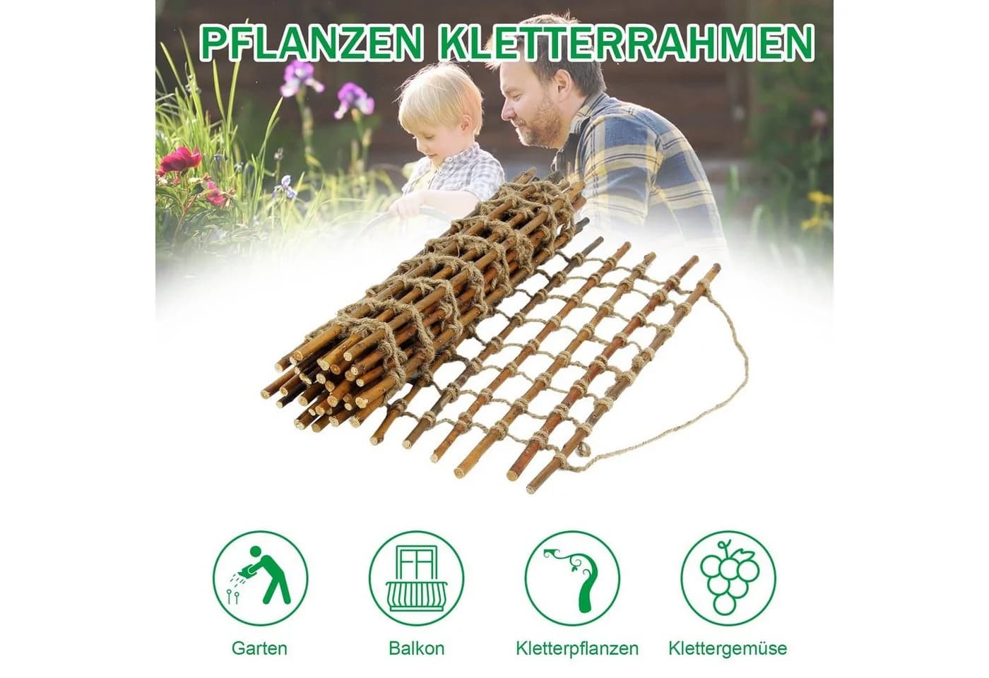 Coradoma Rankgitter aus Weide für Kletterpflanzen - Bild 5