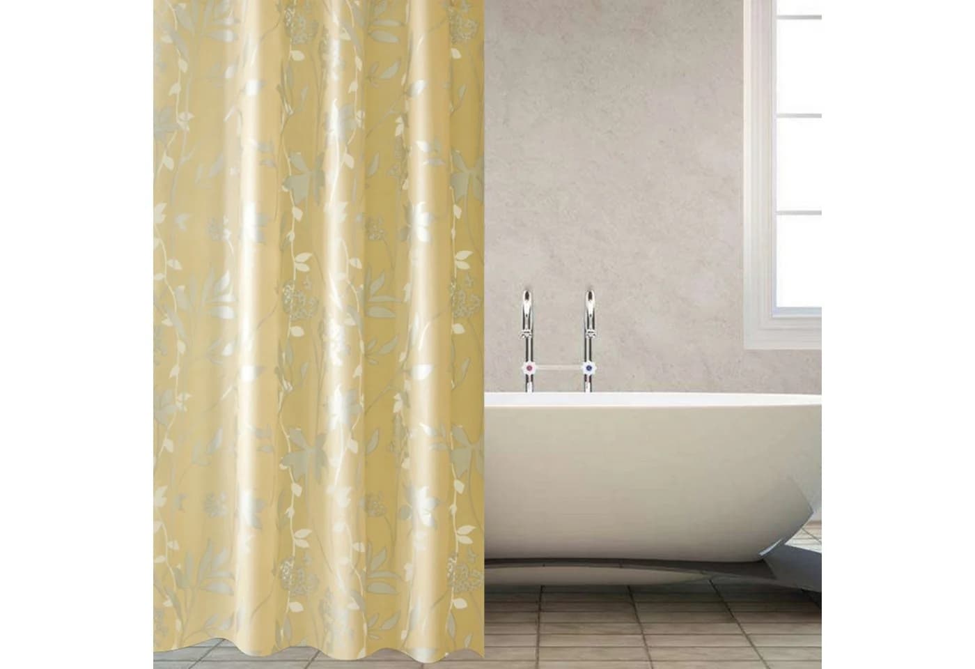 Coradoma Duschvorhang 180x200cm PEVA Wasserabweisend Gelb - Bild 2