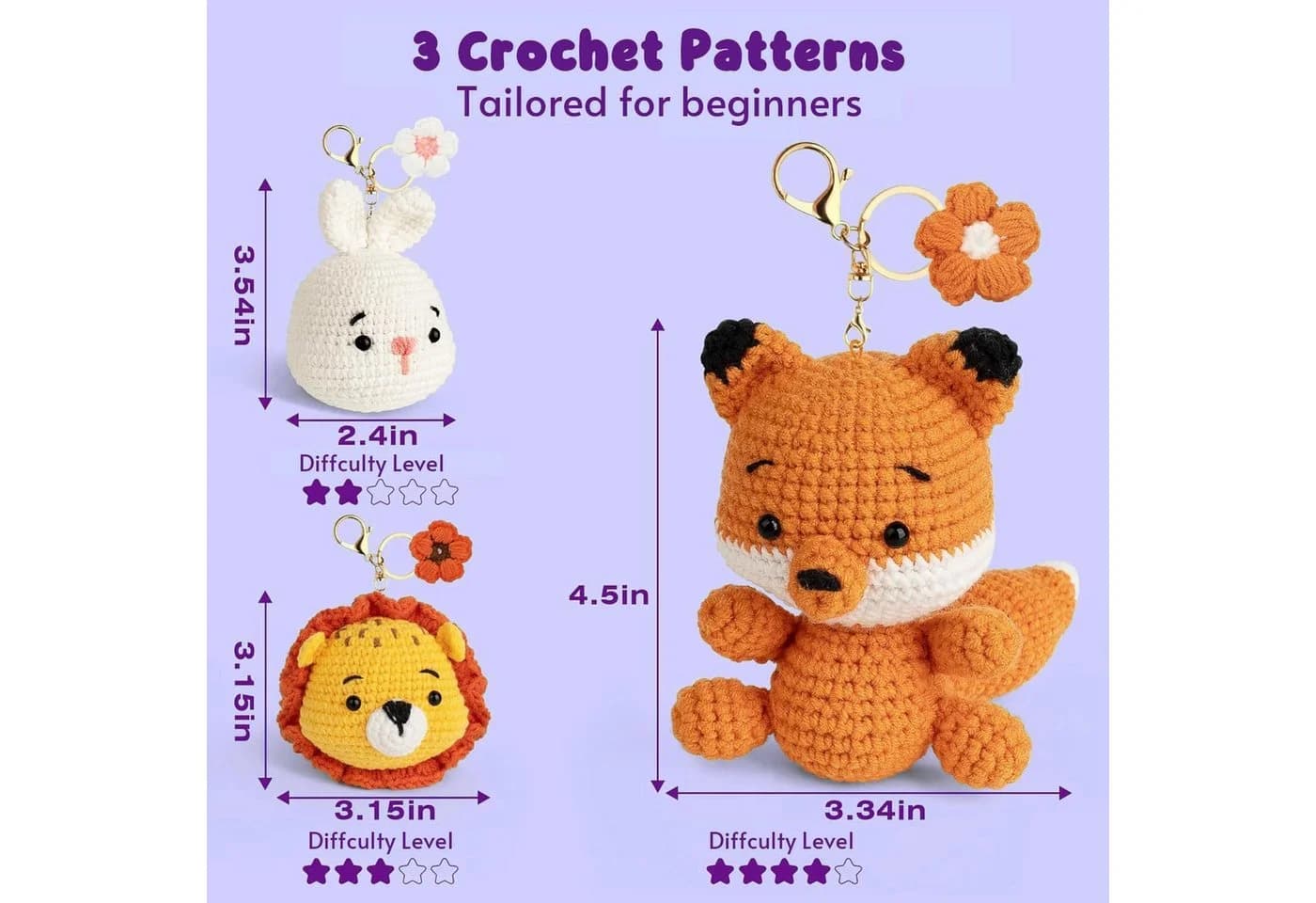Coradoma Kreativset Strickset Häkelset DIY Nähset für Kinder Häkeln und Stricken Amigurumi - Bild 3