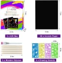Coradoma Malvorlage Regenbogen Kratzpapier Set 50 Bögen zum Zeichnen Magic Kratzbilder Bild 1