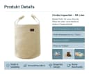 Lyveo Wäschekorb Baumwolle 58L Beige mit Griffen faltbar Bild 1