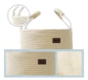 Lyveo Wäschekorb Baumwolle 58L Beige mit Griffen faltbar Bild 3