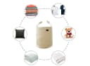 Lyveo Wäschekorb Baumwolle 58L Beige mit Griffen faltbar Bild 5