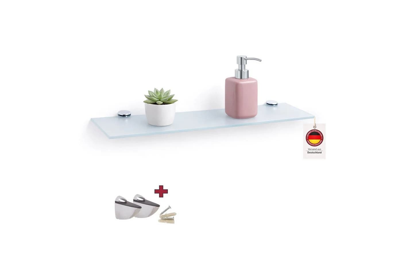 HOOZ Wandregal Glasregal ESG 18cm tief rechteckig inkl. Halter - Bild 2