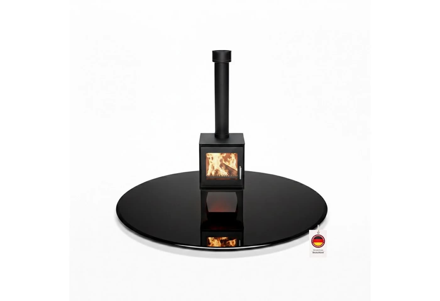 HOOZ Funkenschutzplatte ESG Glas Schwarz Ø90cm - Bild 2