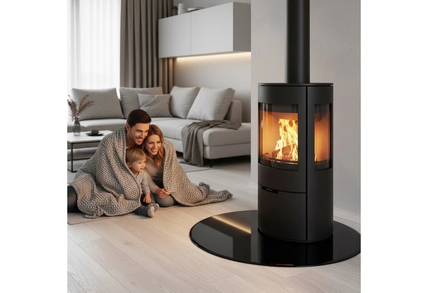 HOOZ Funkenschutzplatte ESG Glas Schwarz Ø90cm - Bild 4
