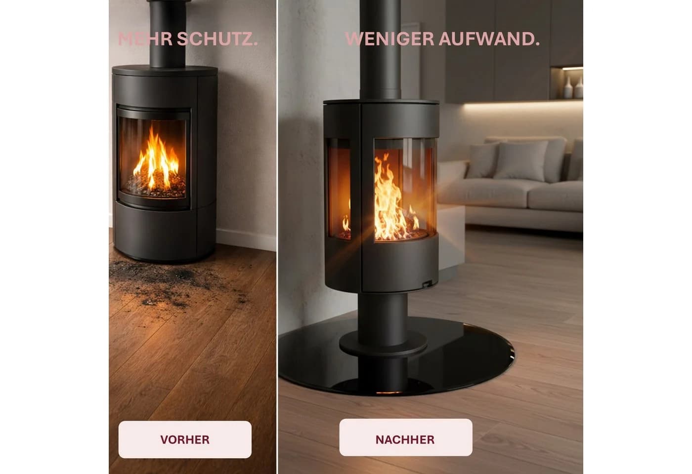 HOOZ Funkenschutzplatte ESG Glas Schwarz Ø90cm - Bild 5