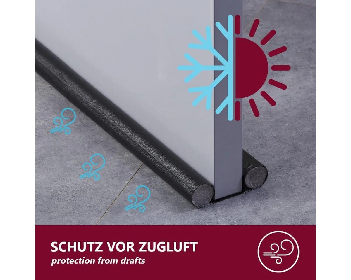 HOOZ Zugluftstopper für Türen Schwarz PU Leder Türdichtung - Bild 3