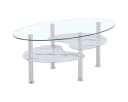 HOOZ Couchtisch 98x55cm Klarglas mit Marmorweiß Ablage Bild 2