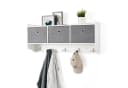 Mondeer Wandgarderobe Wandregal Weiß mit 3 Körben und 5 Haken Bild 3