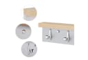 Mondeer Garderoben-Set 3-tlg. Schuhbank Wandspiegel Wandgarderobe Grau+Natur Bild 3