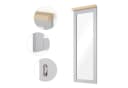 Mondeer Garderoben-Set 3-tlg. Schuhbank Wandspiegel Wandgarderobe Grau+Natur Bild 4