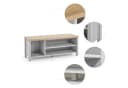 Mondeer Garderoben-Set 3-tlg. Schuhbank Wandspiegel Wandgarderobe Grau+Natur Bild 5