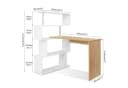 Mondeer Eckschreibtisch Drehbar mit Regal Weiß/Holz Bild 4
