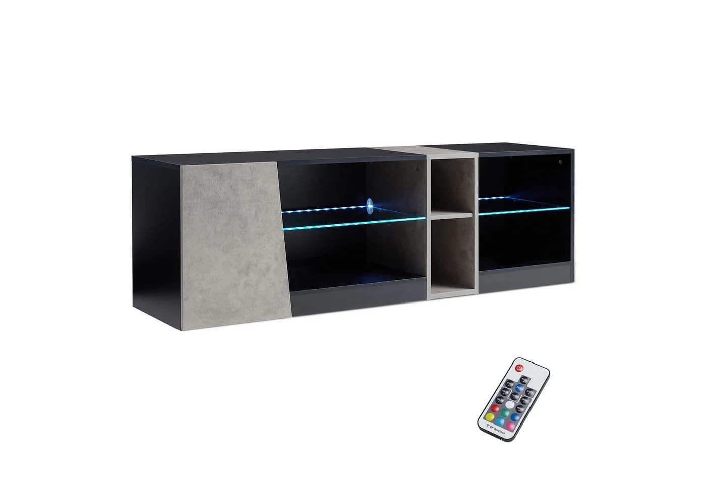 Mondeer Lowboard LED TV-Schwarz Grau 140cm - Bild 2