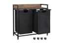 Mondeer Wäschekorb Metallgestell Schwarz 2x50L mit Rollen Bild 2